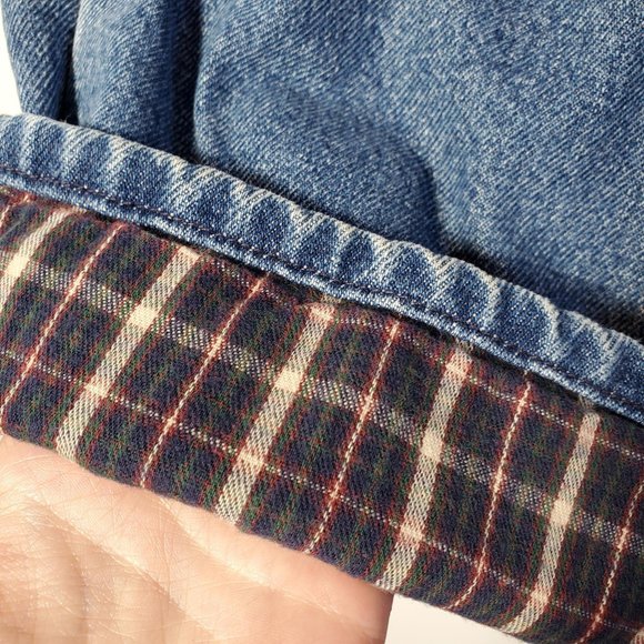 Vintage Men's L.L. Bean Relaxed Fit Flannel Plaid Lined Jeans 40x30 - Picture 6 of 15